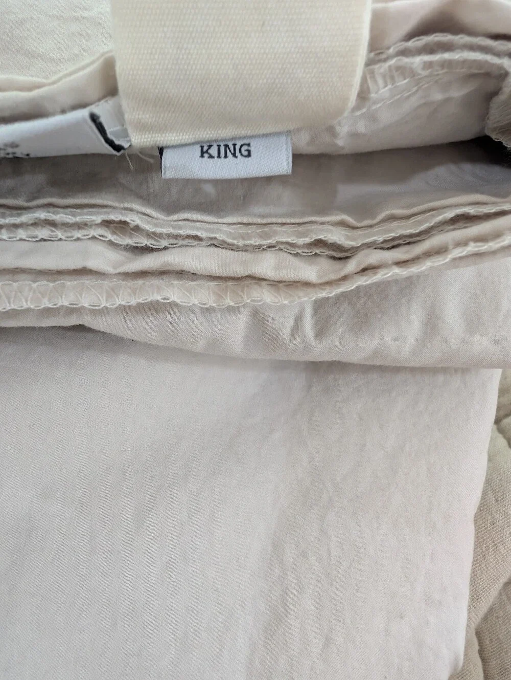 Quince Organic Crisp Percale Duvet Cover - Sand / King Size